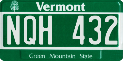 VT license plate NQH432