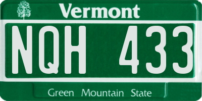 VT license plate NQH433