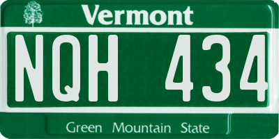 VT license plate NQH434