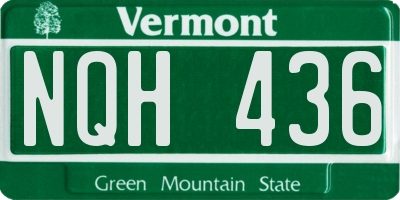 VT license plate NQH436