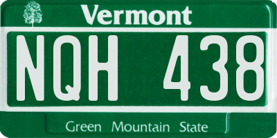 VT license plate NQH438