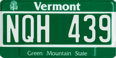 VT license plate NQH439