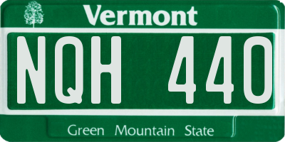 VT license plate NQH440