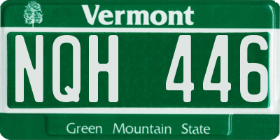 VT license plate NQH446