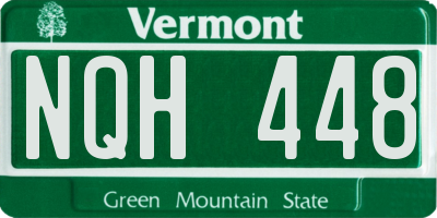 VT license plate NQH448
