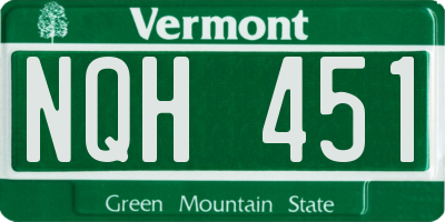 VT license plate NQH451