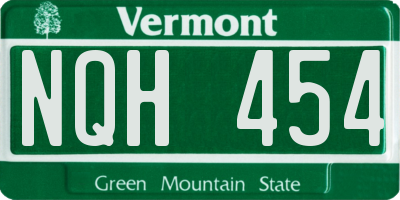 VT license plate NQH454