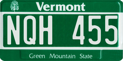 VT license plate NQH455