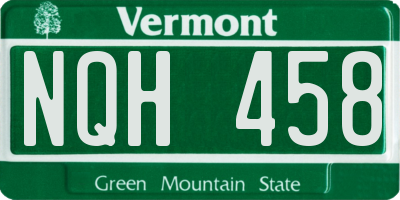 VT license plate NQH458