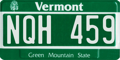VT license plate NQH459