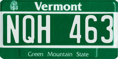 VT license plate NQH463