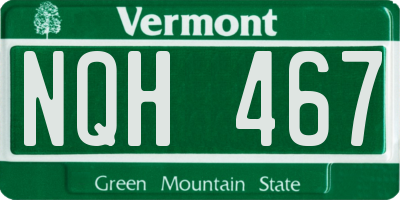 VT license plate NQH467