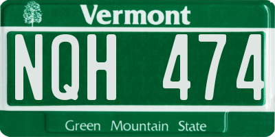 VT license plate NQH474