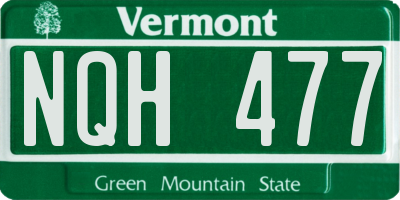 VT license plate NQH477