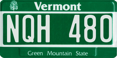 VT license plate NQH480