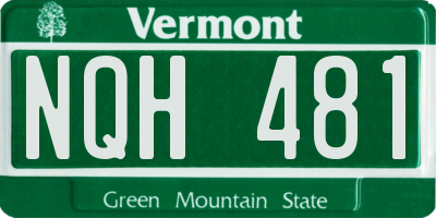 VT license plate NQH481