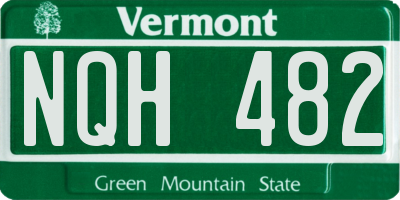 VT license plate NQH482