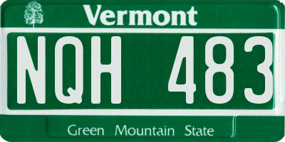 VT license plate NQH483