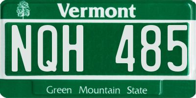 VT license plate NQH485