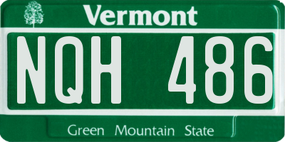 VT license plate NQH486