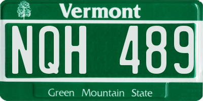 VT license plate NQH489