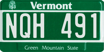VT license plate NQH491