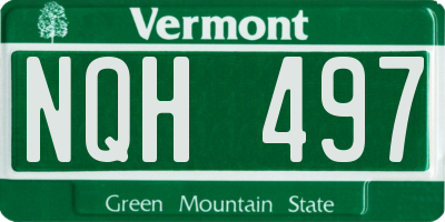 VT license plate NQH497