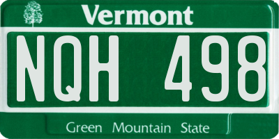 VT license plate NQH498