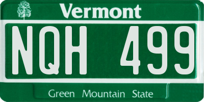 VT license plate NQH499
