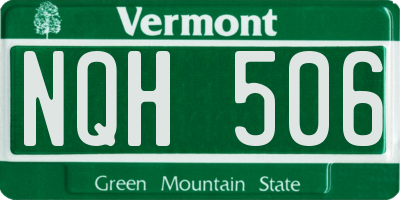 VT license plate NQH506