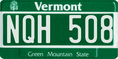 VT license plate NQH508
