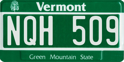 VT license plate NQH509