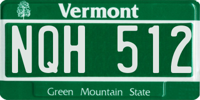VT license plate NQH512