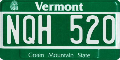 VT license plate NQH520