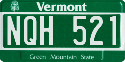 VT license plate NQH521