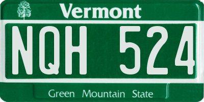 VT license plate NQH524