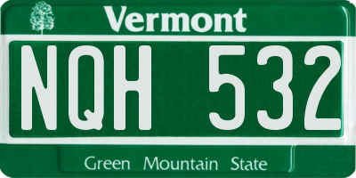 VT license plate NQH532