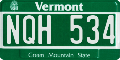 VT license plate NQH534