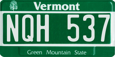 VT license plate NQH537