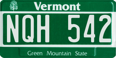 VT license plate NQH542