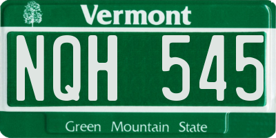VT license plate NQH545