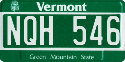 VT license plate NQH546