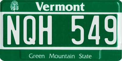 VT license plate NQH549