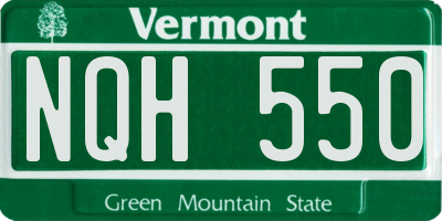 VT license plate NQH550
