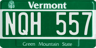 VT license plate NQH557