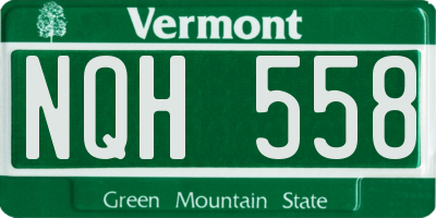 VT license plate NQH558