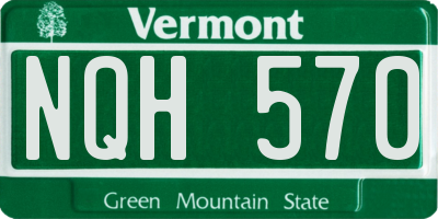 VT license plate NQH570