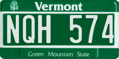 VT license plate NQH574