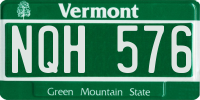 VT license plate NQH576