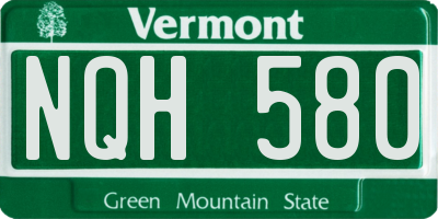 VT license plate NQH580